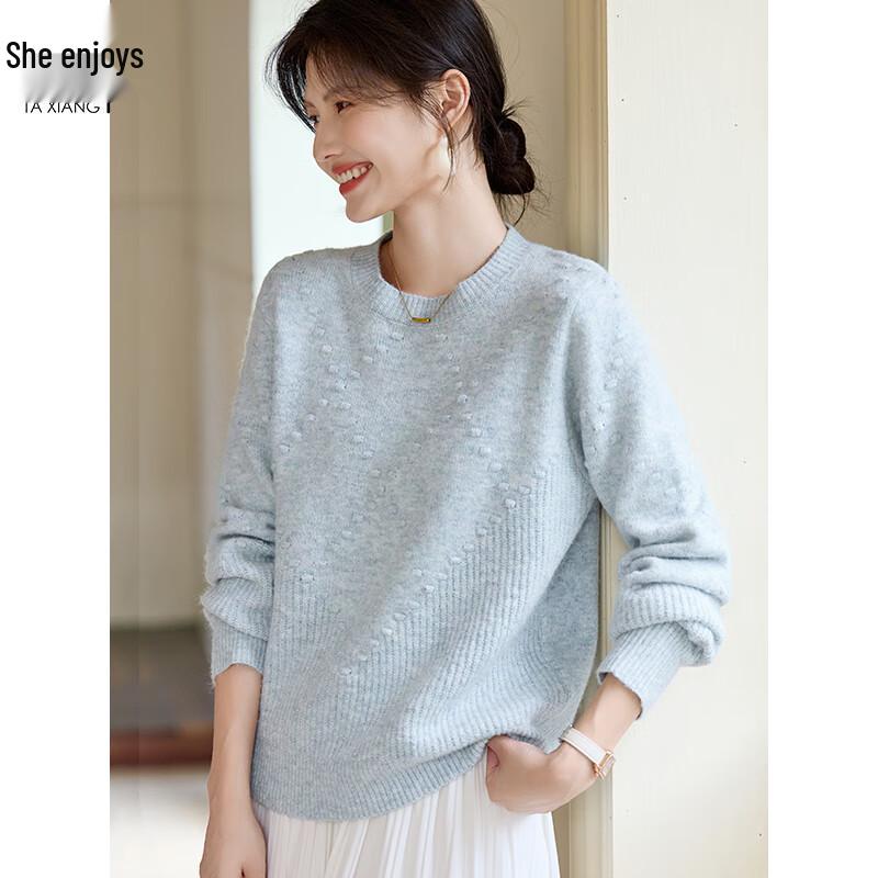 Women s Bubble Knit Floral Yarn Sweater XL