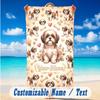 Floral Garden Theme Beach Towel Personalized Custom Name & Text Soft Quick Dry Beach Towel for Swimming Travel