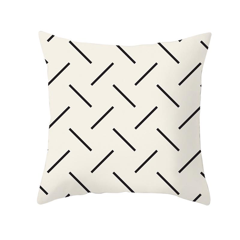 Red, Blue and Black Geometric Cushion Cover, Peach Skin Print Pillow Cover, Square Sofa Cushion, Home Textiles and Household Products