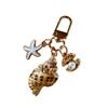 Conch Starfish Pearls Pendant Keychain Lightweight Versatile Purse Accessory Handmade Gift For Ocean Lovers