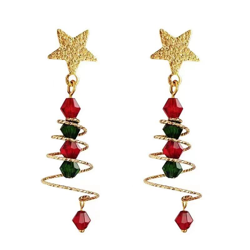 2024 New Women’s Christmas Tree Star Earrings – Festive Jewelry for the Holiday Season
