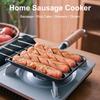 Baking Mold Food Tool Cast Iron Pre-Seasoned Grilled Sausage Pot with Wooden Handle Sausage Fry Pan Hot Dog Baking Steaming Tool