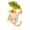 Broche Souris Cartoon Feuille Levée Personnalité Tout Corsage Manteau Manteau Femmes Accessoires Broche Zodiaque