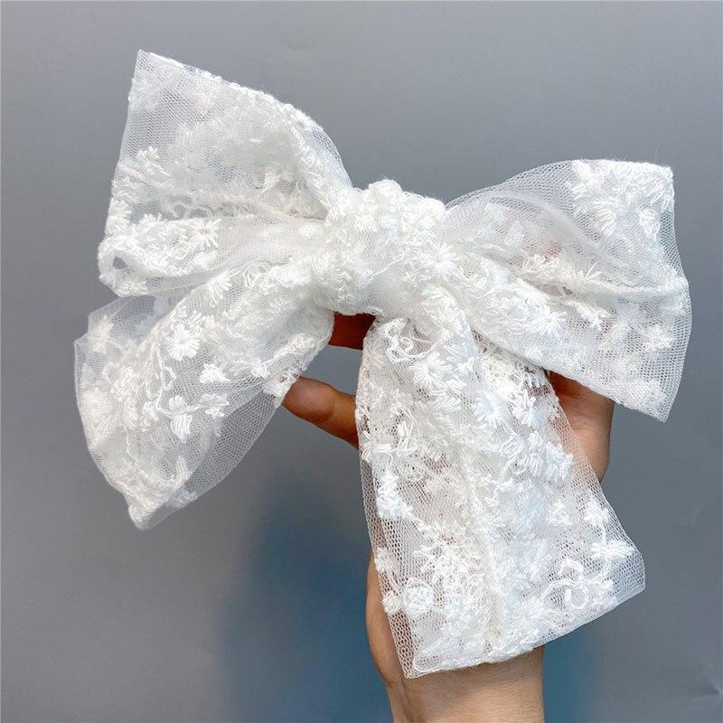 Cute Romantic Big Bowknot Hair Clip Lace Floral Butterfly Hair Pin Japanese Style Hair Accessories for Women Jewelry for Hair