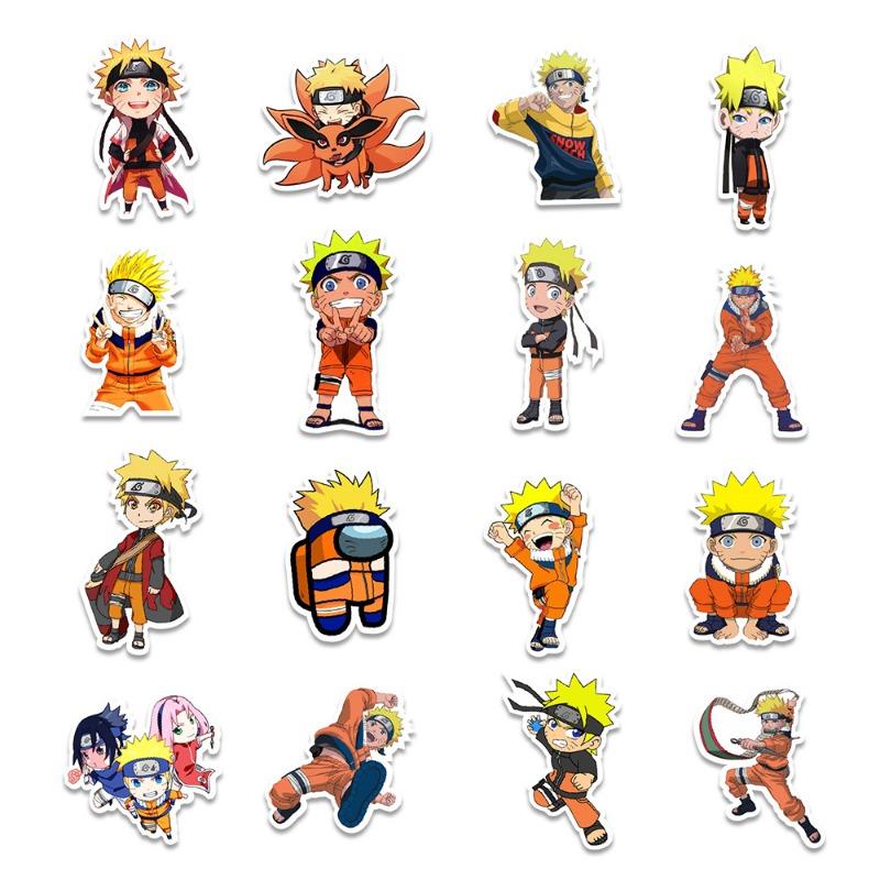 Naruto Anime Cartoon Kawaii  Sticker Phone Case Laptop Ledger Suitcase DIY Decorative Waterproof Stickers Kid Toy Gift 50PCS