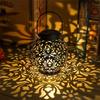 HOMZY Outdoor Garden Solar Light Iron Art Hanging Light Hollow LED Landscape Light Garden Decoration Projection Light Waterproof