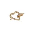 14K Gold-Filled Peach Heart Jewelry Buckle with Zircon and Pearl Pendant