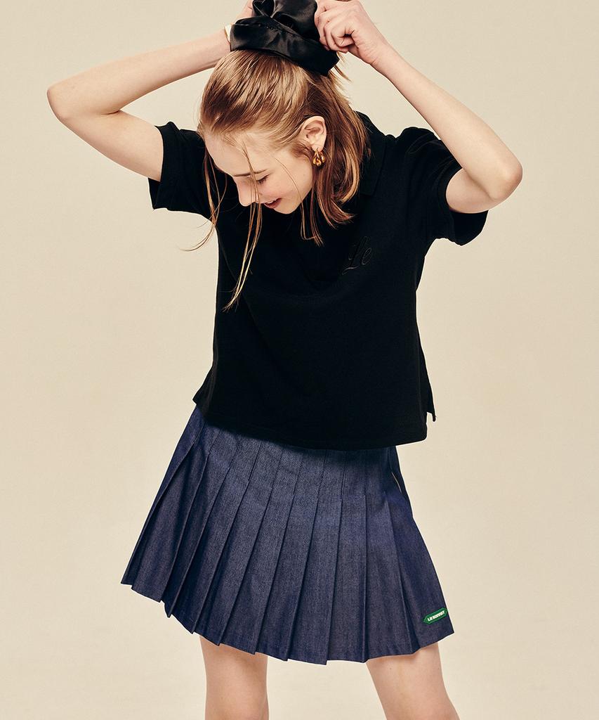 Le Sonnet Denim Rubber Skirt Indigo
