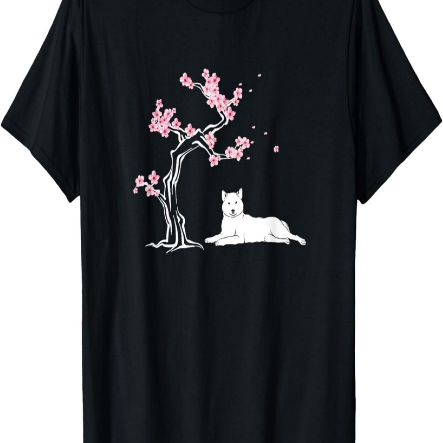 Shiba Inu  Cherry Blossom Sakura T-Shirt(3) S