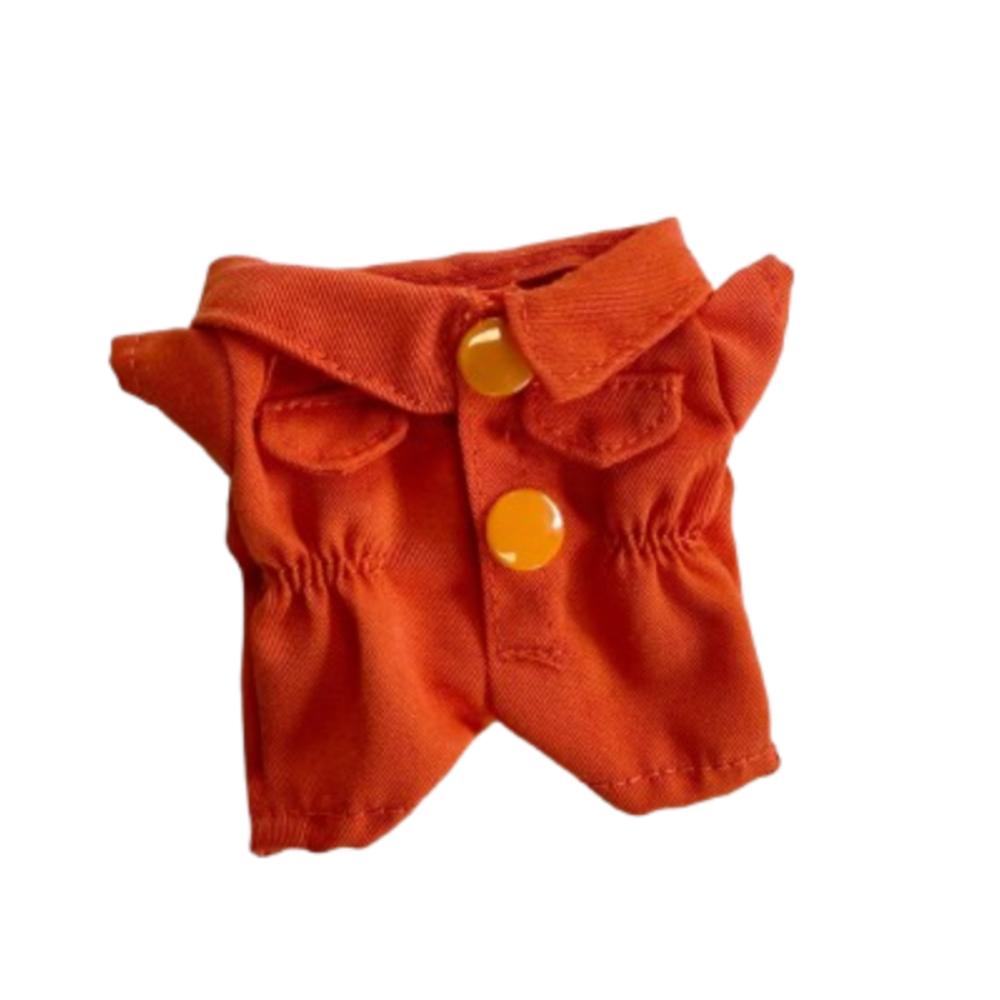 

Handmade Labubu Doll s Clothes Jumpsuit Workwear 17cm Plush Dolls Clothes Cotton Doll Accessories оранжевый