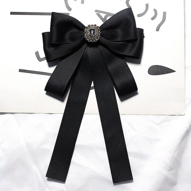 Shirt Bow Brooch Tie Women'S Black College Student School Uniform Graduation Temperament Collar Pin