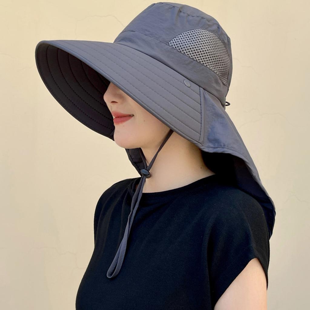 Sun Protection Bucket Hat with Wide Brim and Face Mask for Women Men Outdoor Summer Fishing Hiking Travel 6 Colors