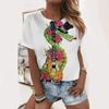 Summer Guitar Instrument Floral 3D Print T-Shirts Women Casual Short Sleeve Round Neck T Shirt Harajuku Tees Top Female Clothing