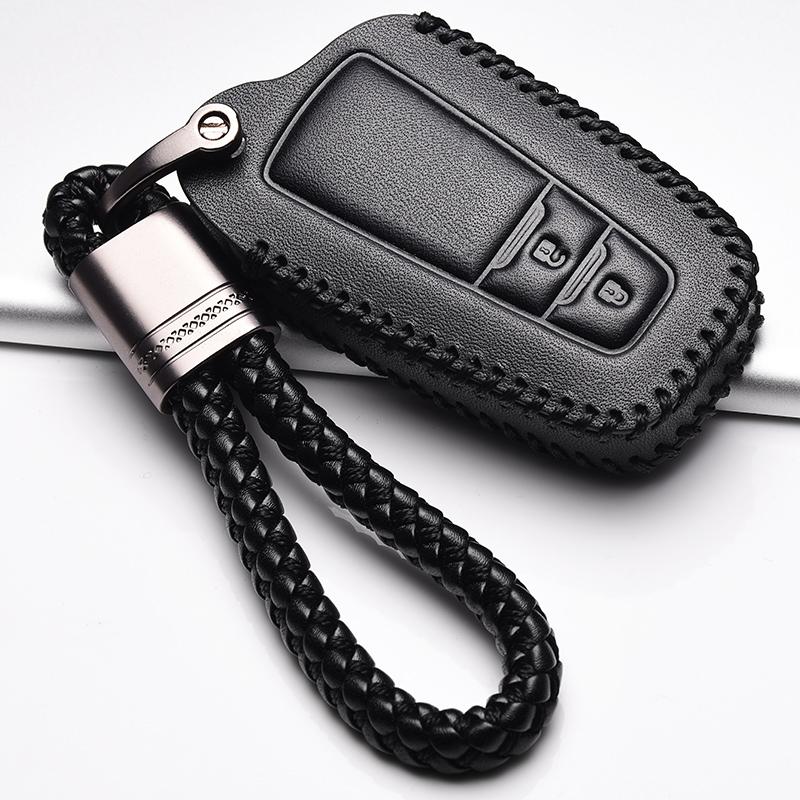 

Top Layer Leather Car Key Cover Key case For Toyota Camry Prado 2017 2018 CHR Prius Corolla RAV4 camry 2018 se Remote Key Shell