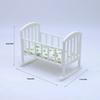 Baby Crib Miniature Small Bed for 1:12 Scale Dollhouses, Perfect for Role Play and Display Realistic Bassinet Furniture