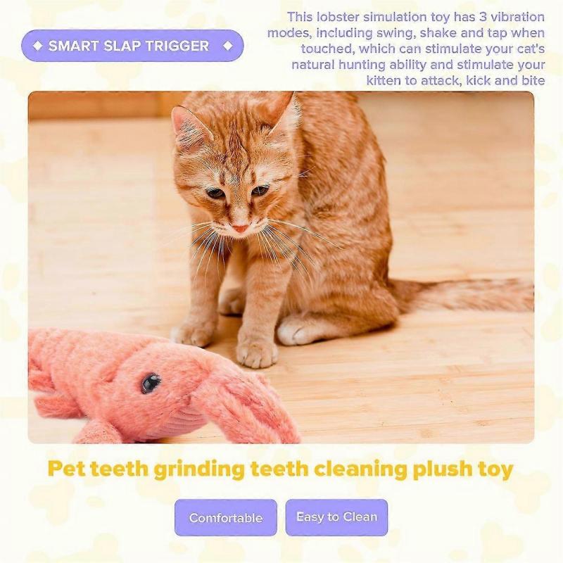 Floppy Lobster Dog Toys Plush Jumping Lobster Interactive Toy, B