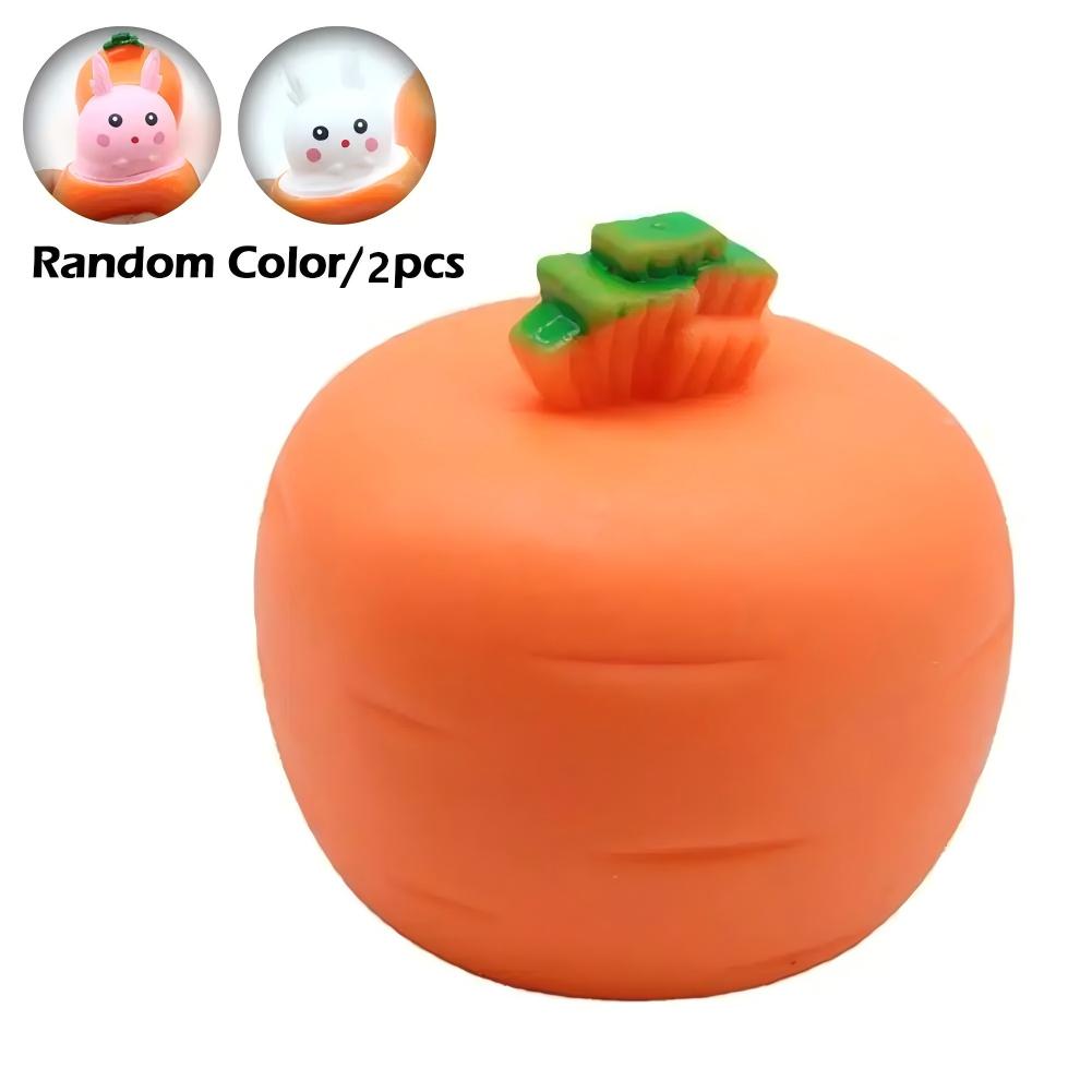 Soft Carrot Rabbit Squeezing and Stretching Fun Pop up Toy Children Carrot Rabbit Cup Child Stress Relief Fidget Creative Gift