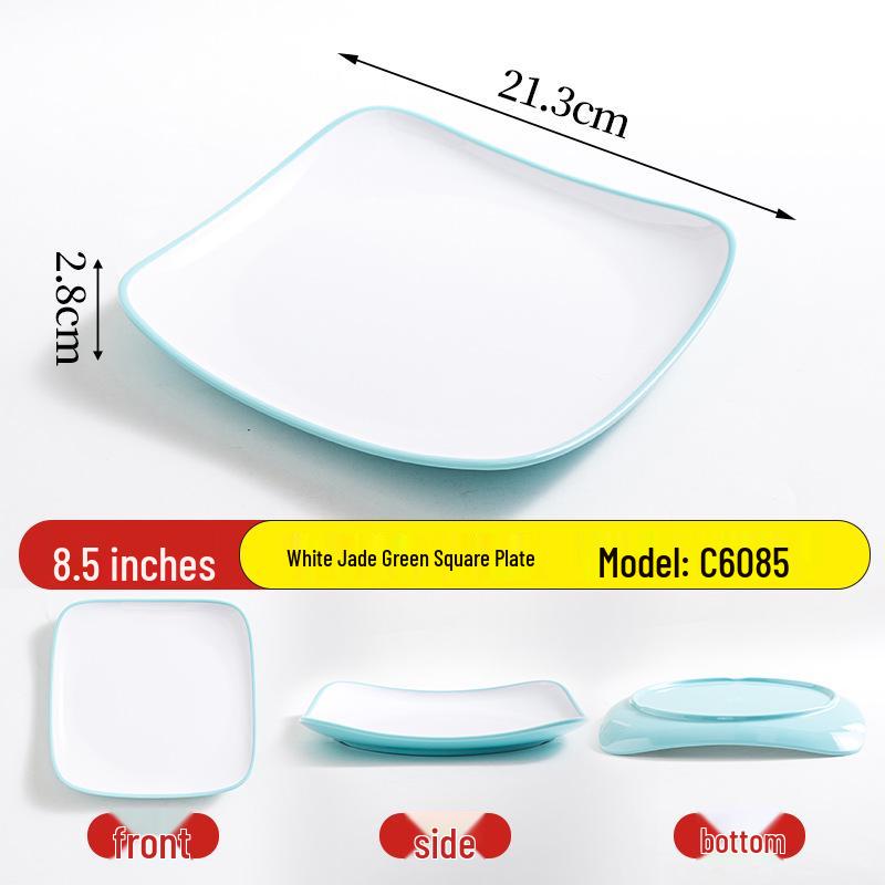 Melamine Square Shallow Plate for Restaurants and Hotels - Commercial Fast Food or Rice Bowl Plate
