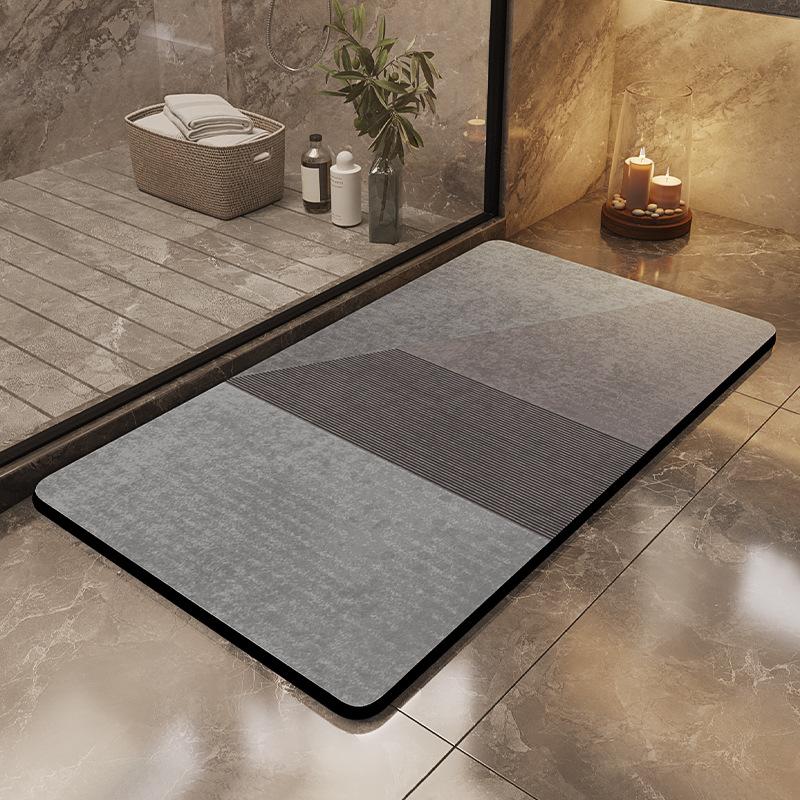 Silt Mold Absorbent Bath Mat, Bathroom Floor Absorbent Foot Mat, Dirt-resistant and Slip-resistant Floor Mat