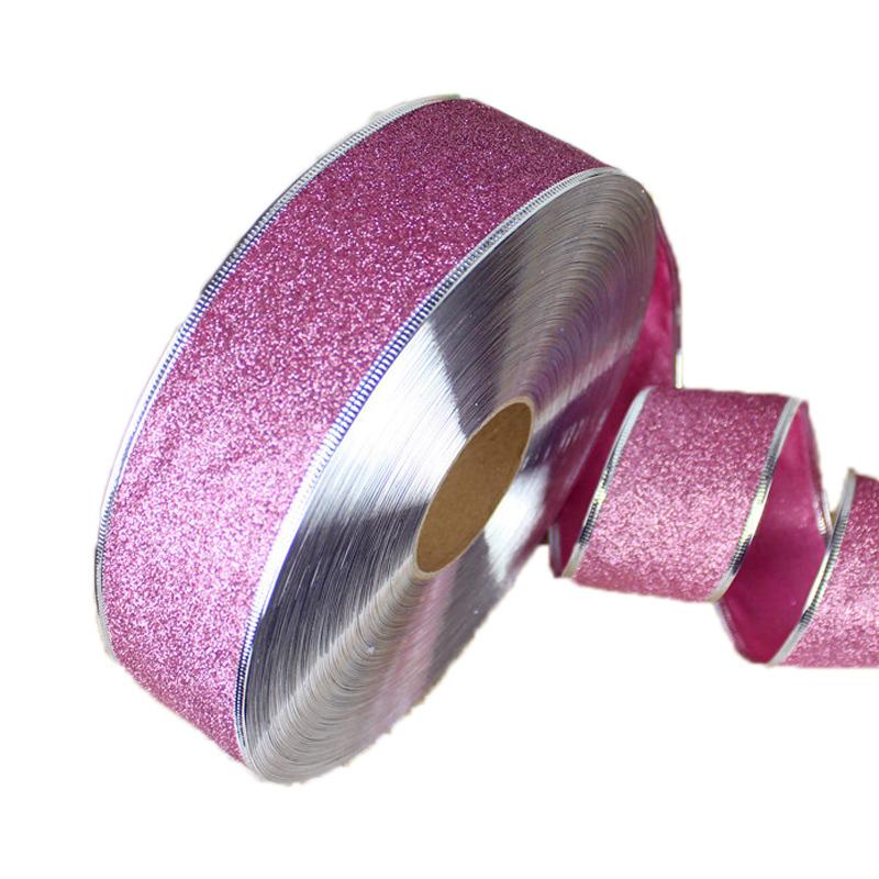 (2m/roll) 50mm Shiny Gold Powder Ribbon Christmas Tree Decoration Gift Packaging Foldable Handmade DIY Crafts Production