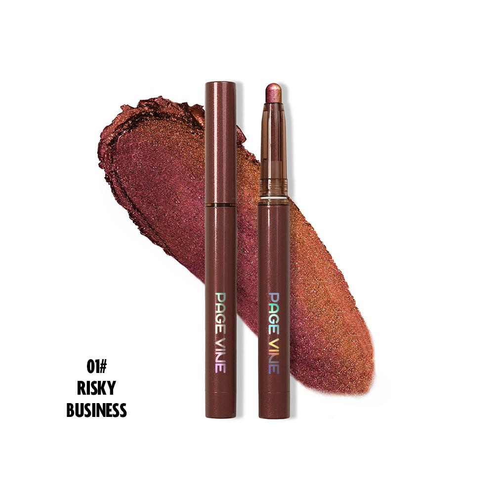

12-Color Eyeshadow Stick, Daily & Festival Looks, Smooth Shimmer & Glitter Finish, Quick Dry, Waterproof, Blends Easily 01