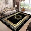 Golden Border Luxury Carpet Soft Foldable Large Rugs for Living Room Easy Clean Non-slip Mat Kids Safe