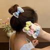 Hair Tie Embroidery Lace Double Layer Bow Decor Hair Rope High Elasticity Ponytail Holder Women Hair Accessory