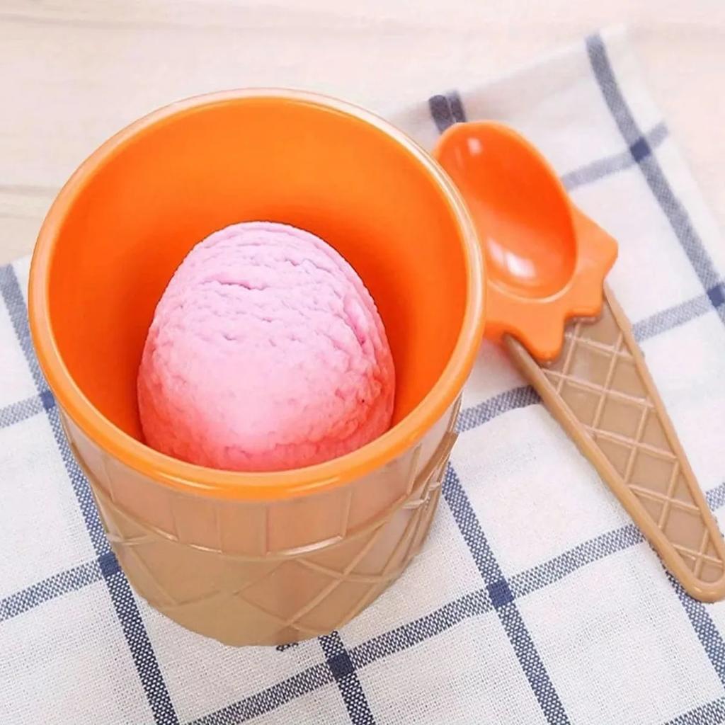 1/2set- Ice Cream Bowl Spoon Set Yogurt Cup Children's Ice Cream Bowl