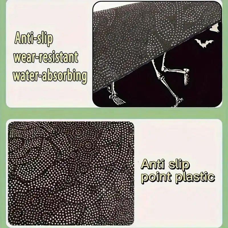 Halloween Skull Floor Mat for Entrance Door Cover of Hallway, Festival Decorative Rug for Kitchen Corridor