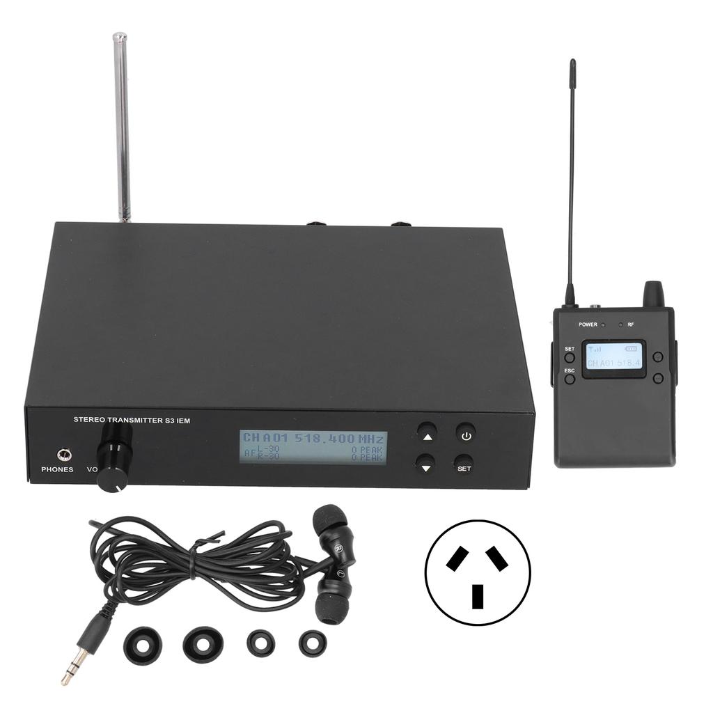 Wireless Earbud Monitor System Wireless Earphone Monitor Ear Return System 518‑554MHz 110‑240VAU