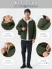 KEFITEVD Warme gefütterte Jacke mit Fleece Perfekt für Winter und Outdoor Armeegröße L Herren Innenfutter, Wandern, Angeln, Aktivitäten, Dick, Grün,