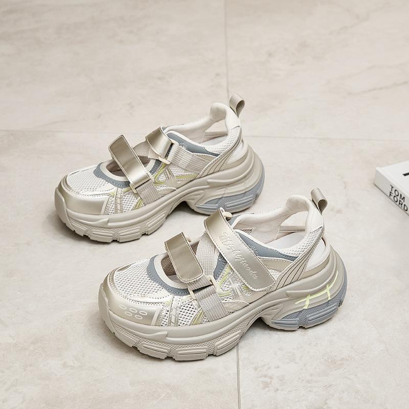 

Внутренняя платформа на танкетке, ретро кроссовки «папины», женские весенние новые спортивные туфли, повседневная обувь, немецкие тренировочные туфли, обувь Форреста Гампа 31 золотой