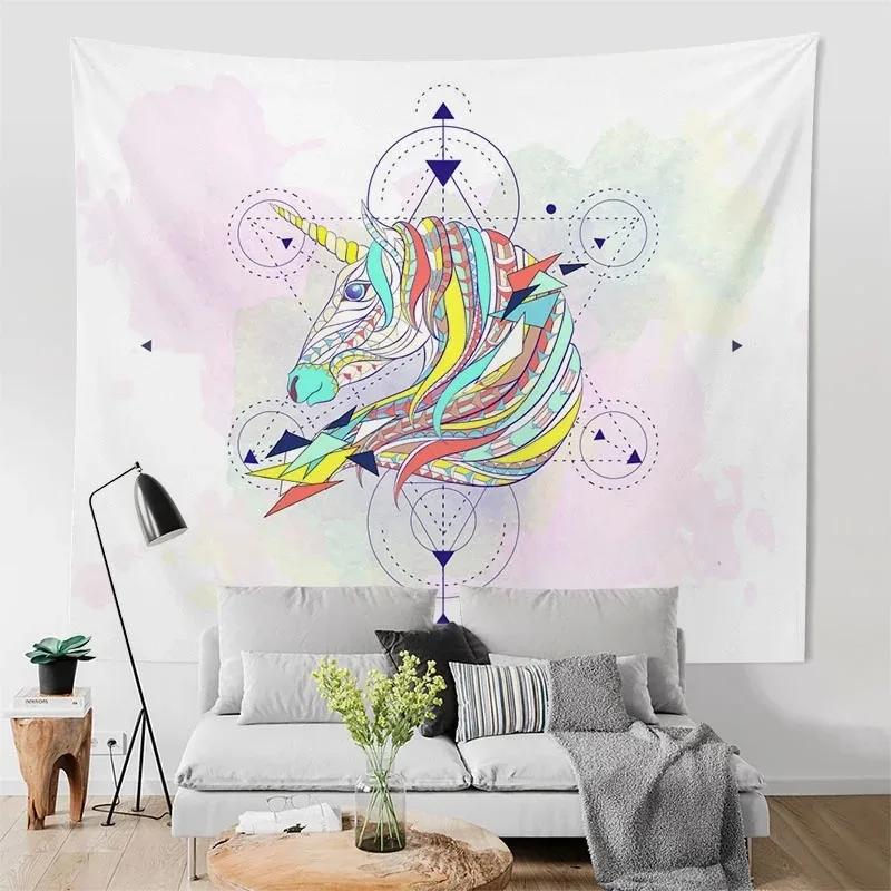 Декоративный гобелен «Звездное небо и единорог» для украшения офиса — фото 12