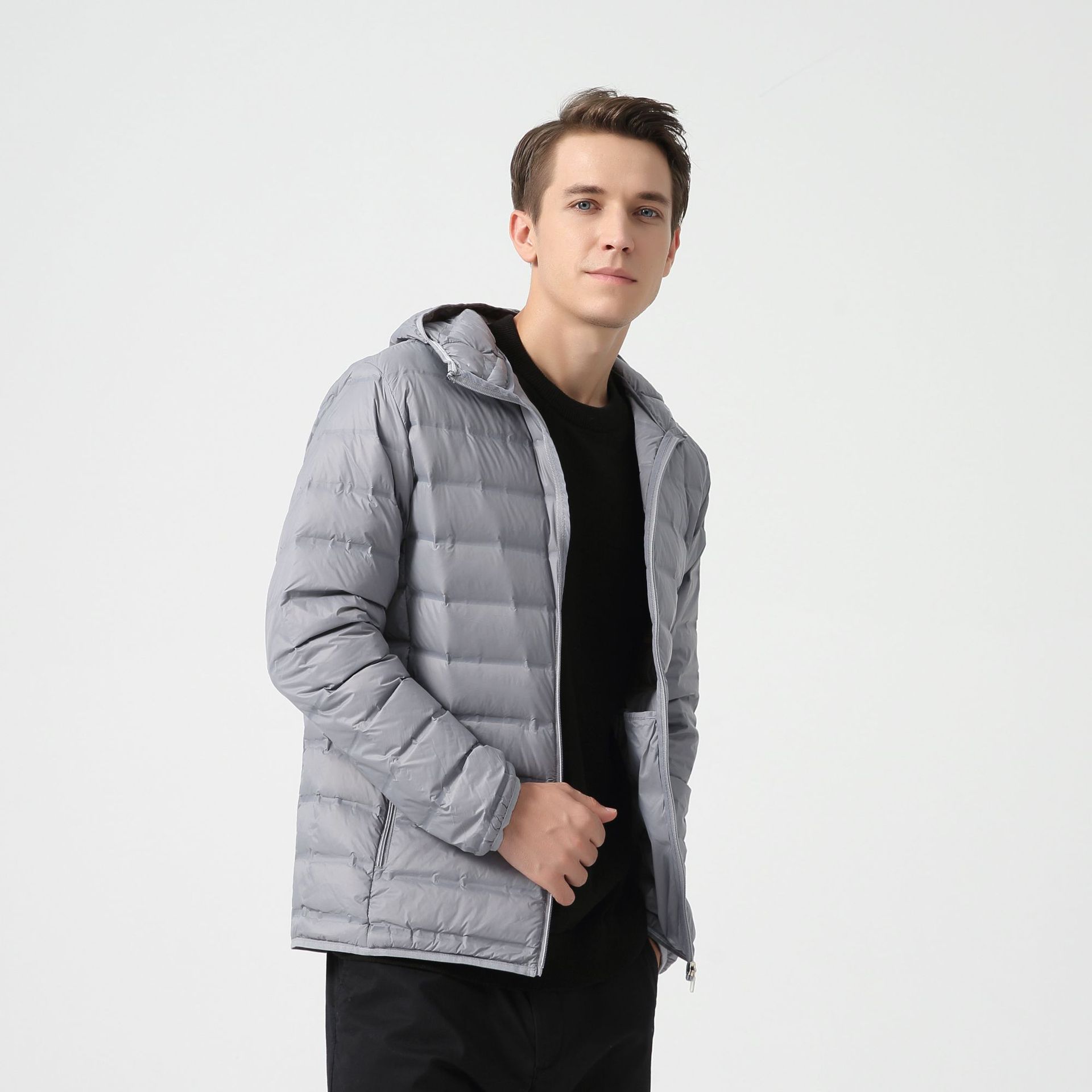 

Жирный и легкий пуховик для мужчин, новый большой размер, очень большой короткий свободный белый пуховик на утином пуху L