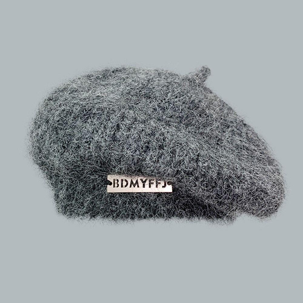 Warme Malermütze Gestrickt Gestrickte Baskenmütze Mode Wollfadenhut Mädchen