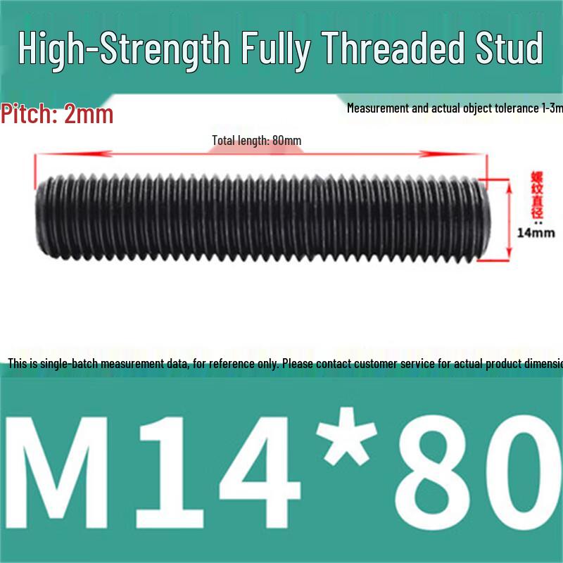 12.9 Grade Alloy Steel Fully Threaded Rod M14x80mm
