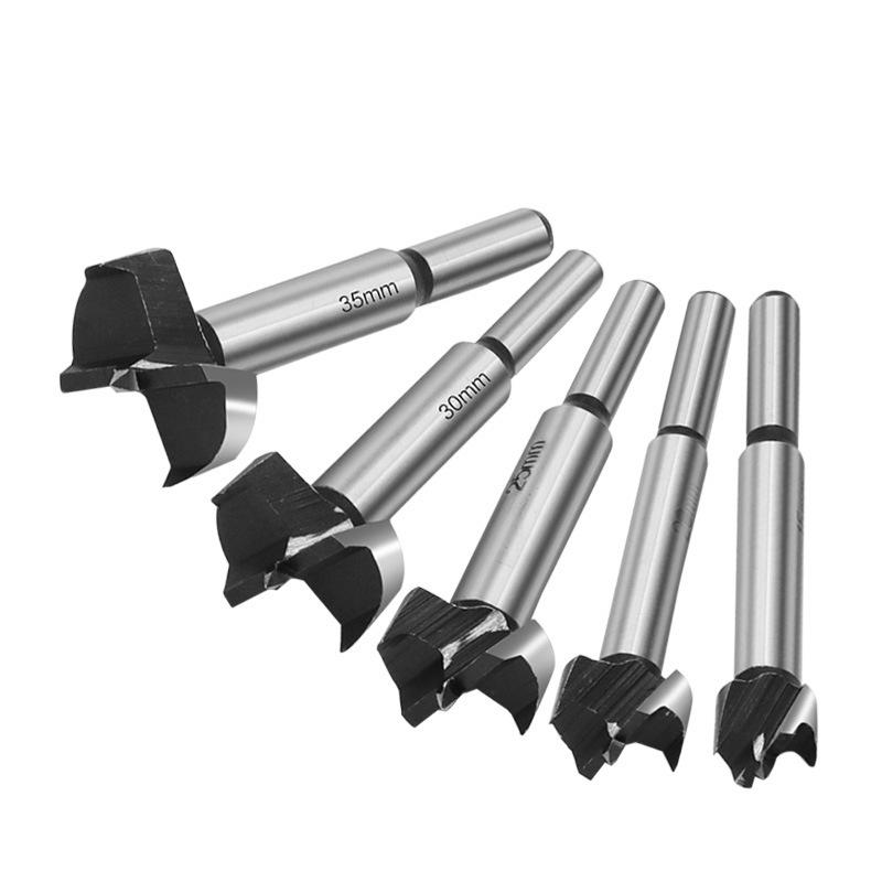 5-Piece Woodworking Hole Opener Drill Set for Plastic and Wood Expansion Hinge Positioning