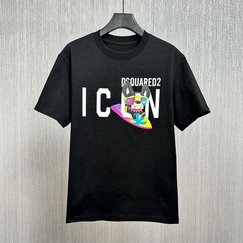 

Лето 2025 Новая Свободная Футболка с Коротким Рукавом Женская Топ с Круглым Вырезом Квадратичный ICON Модная Парная Футболка с Половиной Рукава Dsq2 Топы Свободные L