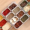 Große Snackbox mit Deckel, unterteiltes Serviertablett, transparenter Organizer für Süßigkeiten, Bausteine, Nüsse, Snacks mit 8 Fächern, tragbare Wurstwaren