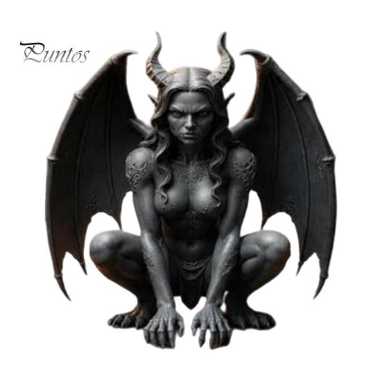 Halloween Gothic Dekoration Gargoyle Figur, Mittelalterliche Dunkle Geflügelte Statue, Harz Retro Stil Statue Dämonenhorn Ornament für Büro Bücherregal