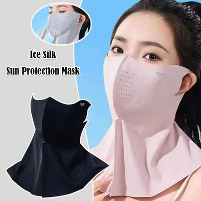 New Unisex Ice Silk Sun Protection Mask Outdoor Anti-UV Neck Scarf Summer Riding 3D Breathable Eye Protection Dustproof Face Mas