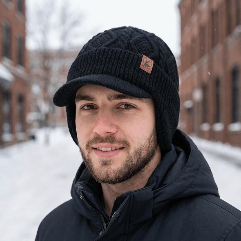 Thermal Earflap Cap Thick Knitted Hat Soft Winter Beanie Hat Outdoor