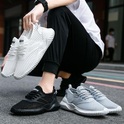 2025 Large Size Mesh Shoes Fly Woven Breathable Casual Hollow Sports Shoes Lightweight Men's Shoes Trendy Shoes Sneakers