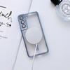 Suitable for Samsung S24 Electroplated Transparent Mobile Phone Case Full Inclusive Lens Film S22ultraCD Pattern Magnetic S23 Soft Case