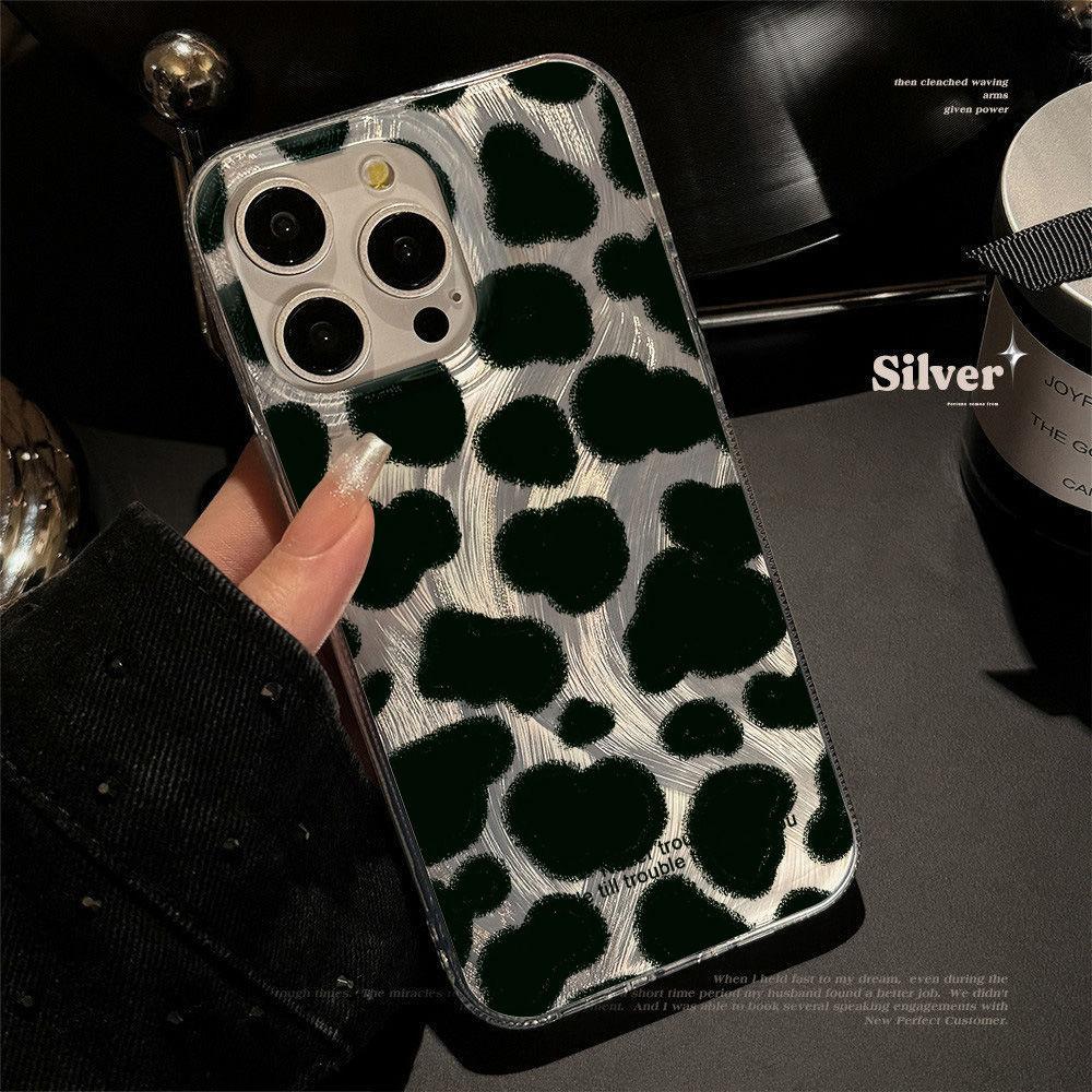 Leopard print laser is suitable for iPhone17promax Apple 16IMD feather yarn mobile phone case 14/13 large hole 15 anti-drop.