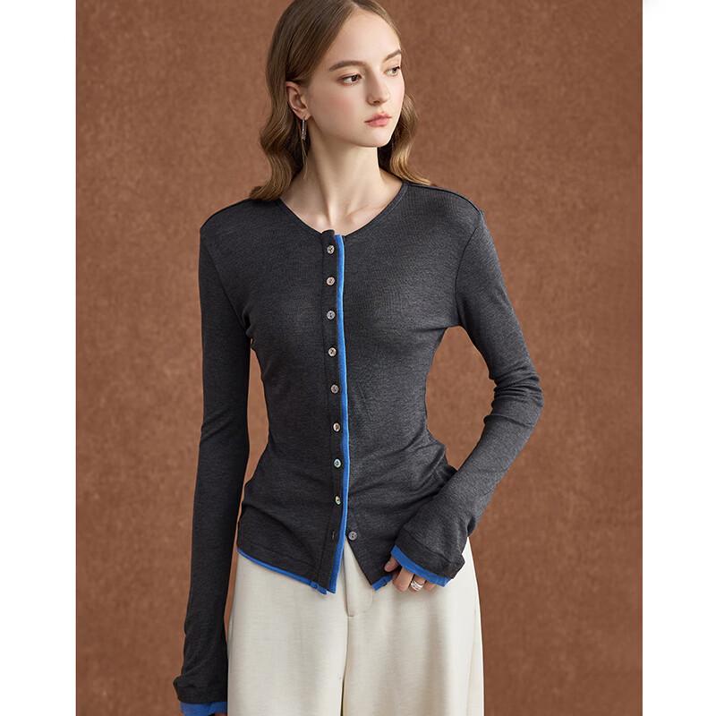 Wudao Women's Colorblock Knit Cardigan