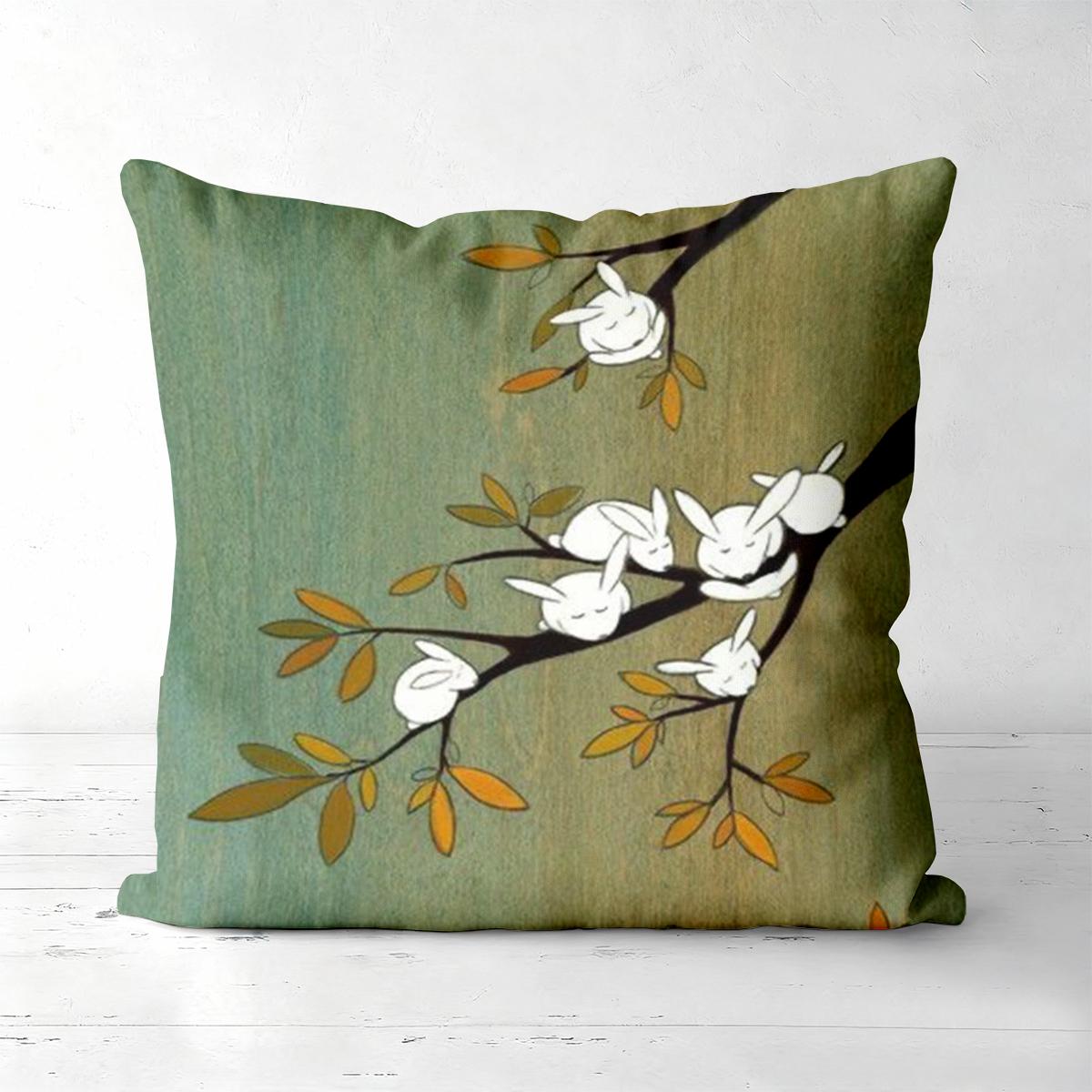

Cute Bunny And Bird Patterned Decorative Throw Pillows Polyester pillowcase, sofa decorative cushion cov Headboard Pillow 45x45cm