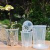Clear Orchid Pot Breathable Flower Pot with Saucer Plant Pot with Side Ventilation Holes Drainage for Phalaenopsis Healthy Growth