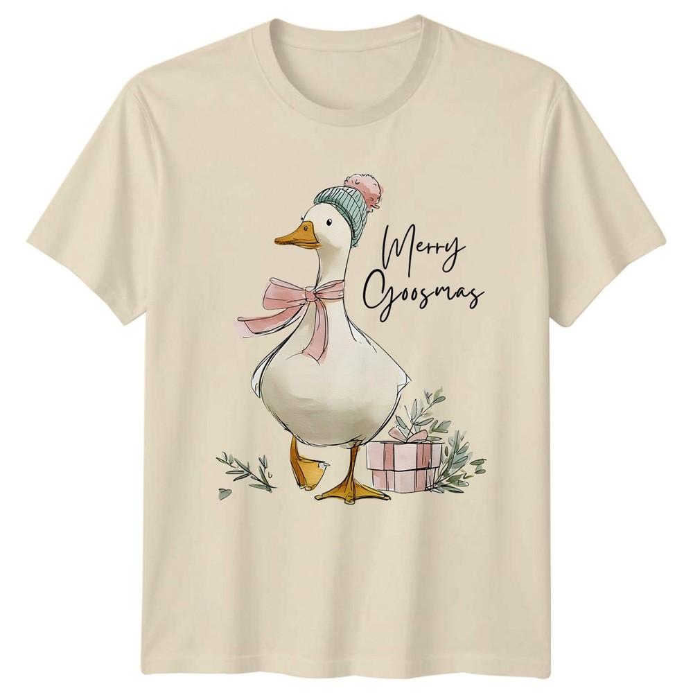 Merry Goosmas Christmas Goose Holiday Unisexs TShirt Unisexs Tee Graphic Top