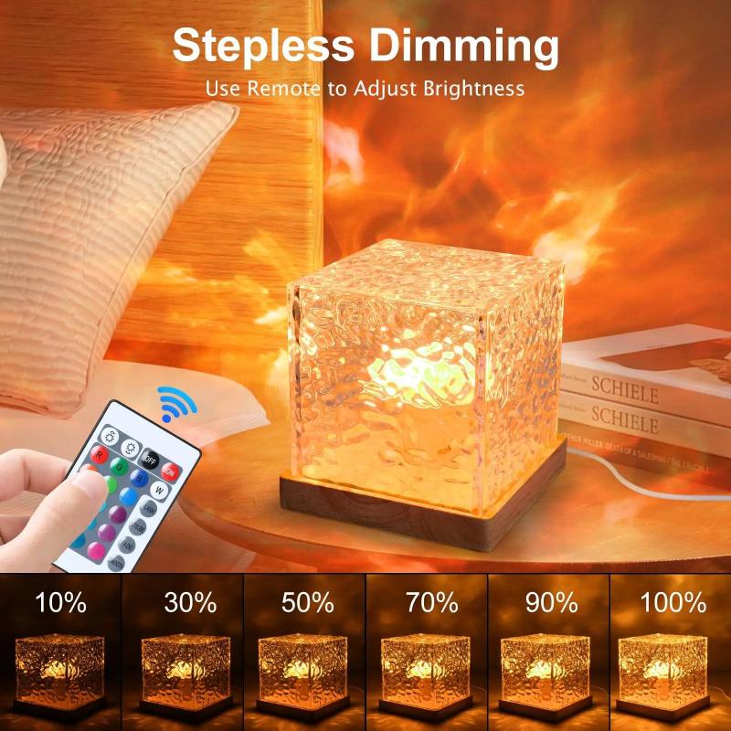 16Colors Ocean Wave Aurora Projector Light Touch Led Night Light Remote Dimmable Auto Rotating Usb Powered Gift Party Decoration